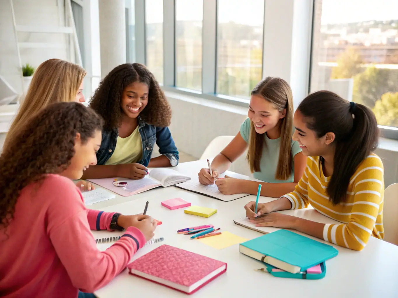 An image of young participants in a leadership workshop, actively engaging in group activities, representing the educational programs for youth at MJCVP.